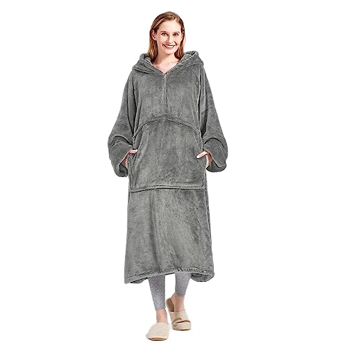 PAVILIA Decken-Poncho Mit Kapuze - Übergroß & Super Weich Mit Praktischen Taschen