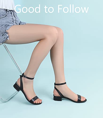 Image of Ankis Women Nude White Gold Black Sandals Open Toe 1 Inch Low Block Heel