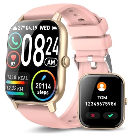DUSONLAP 2023 Reloj Inteligente Mujer Hombre con Llamadas, 1,85'' smartwatch Hombre con 112 Modos Deportivos, Monitor de Ritmo Cardíaco y Sueño, Smart Watch Impermeable IP68 para Android iOS, Rosado