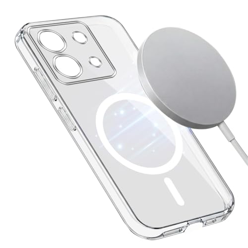 Image of Jkobi Lifetime Anti-Yellow MagSafe Compatible Clear Back Cover Case for Redmi Note 13 Pro (Sleek Hard Crystal | Shockproof and Camera Protection)