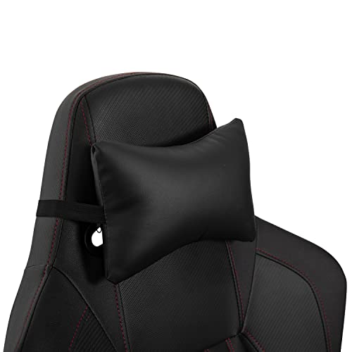 Flash Furniture Falco Ergonomic Adjustable Gaming Chair - Black LeatherSoft/Red Stitching - High Back - 4D Armrests - Headrest Pillow - Adjustable Lumbar Support - Image 11