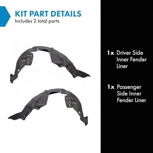 Image of TRQ Front Inner Fender Liner Set Compatible with 2016 Scion iA 2019-2020 Toyota Yaris 2017-2018 Yaris iA TO1248226 TO1249226