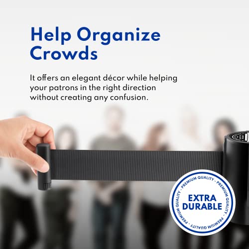 New Star Foodservice 54606 Stanchions, 36-Inch Height, 6.5-Foot Retractable Belt, Set Of 2, Silver Belt #TOP6