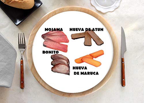 Surtido de mojama de atun extra, hueva de maruca, hueva de atun y bonito salado.