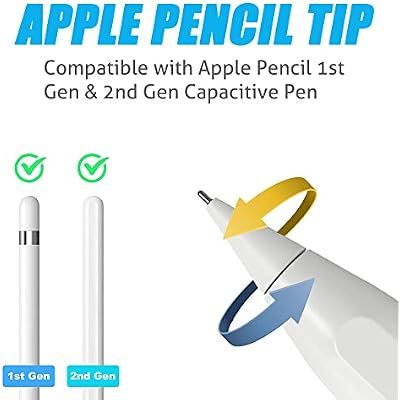 Ailun 3 Pack Apple Pencil Tips Replacement,Compatible with Apple Pencil 1st and 2nd Gen,Penlike Metal Nib Wear-Resistant Pen Needle Stylus Tip,Precise Control White