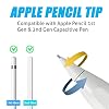 Ailun 3 Pack Apple Pencil Tips Replacement,Compatible with Apple Pencil 1st and 2nd Gen,Penlike Metal Nib Wear-Resistant Pen Needle Stylus Tip,Precise Control White