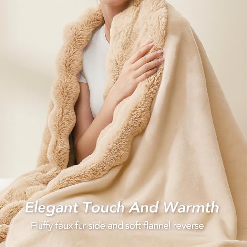 Image of VAS COLLECTIONS Bubble Blanket 600 GSM Heavyweight Warm & Super Soft Blanket | Single Bed 147x223 cm (2000g) | Premium Winter Blanket for Bedroom & Heavy Winter Use - (Beige, Single - 2Kg)