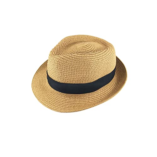 Unisex Boys and Girls Straw Hat for Beach Brim Sun Hat Khaki Stylish Design for Boys and Girls