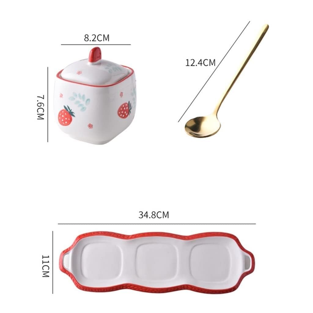 Style Ceramic Salt and Pepper Shaker Set – Seasoning Box with Lid Spice Jar for Kitchen Cooking Space Professional Tools