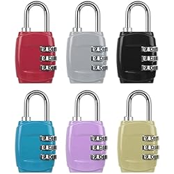Candado Kawaii Bigxin 6pcs Candados para Equipaje Candado de Combinación de 6 Colores Cerradura de Viaje Cerradura para Mochina Equipaje, Gimnasio, Casilleros, Armario