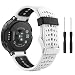 Produktbild MoKo Armband Kompatibel mit Garmin Forerunner 235/235 Lite/220/230/620/630/735XT, Silikon Ersatz Uhrenarmband Einstellbar Sportarmband Wechselarmband, Weiß/Schwarz