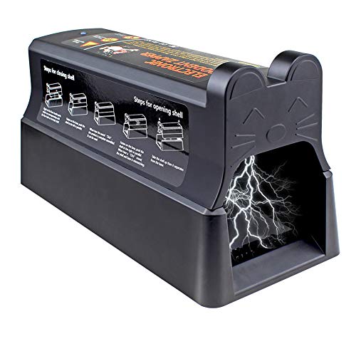 Lzww Electronic Mouse Trap, Mouse Traps killer Powerful Shock Outdoor Indoor Rodent Mice 100% Kill Instantly,Safe- Reusable