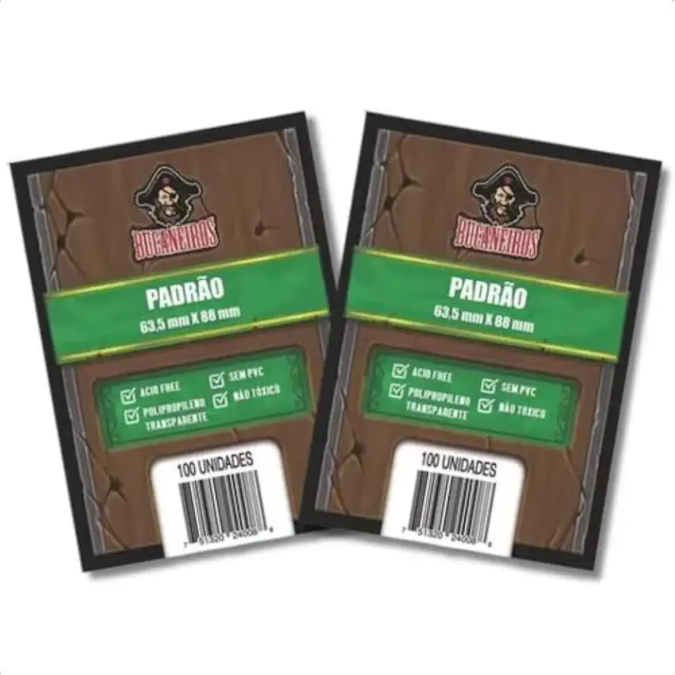 Kit Sleeve Par 200 Protetor Plástico Cards Bucaneiros Padrão