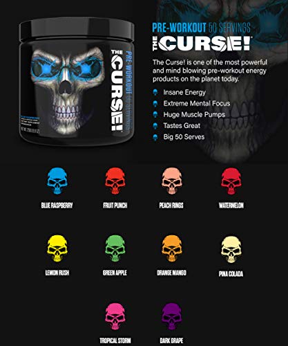 JNX SPORTS The Curse! Pre Workout Powder Increases Blood Flow, Boosts Strength and Energy, Improves Exercise Performance with Creatine … (Blue Raspberry) - Image 8