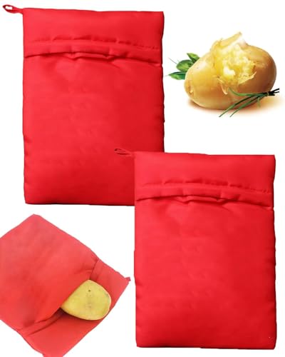 JUKOTA 2 piezas Bolsa de Papa para Microondas Bolsa Patatas Microondas Bolsa Asar Patatas Saco Cocina Lavable Reutilizable Cocer Patatas Microondas Bolsas Patatas Asadas Microwave Potato Express Bag