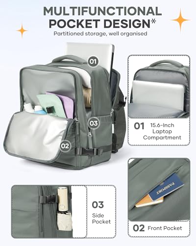 Image of Large Travel Backpack for Women Airline Approved Carry on Backpack for Airplanes Mochila De Viaje Spirit Airlines Personal Item Bag 18x14x8 Personal Item Travel Bag Backpack for Traveling on Airplane