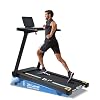 BORGUSI Foldable Treadmill with Auto Incline – 4 Hp 18.9 Inch Wide Treadmills for Home Seniors, 400 Lb Capacity, Backlit Knob Led Display, Shock Absorbent, Bluetooth App and Speaker, 12 Mph Speed