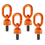 ADMAXSEA 4 Pack Swivel Eye Bolt Hoist Ring M10 x 19 G80 Alloy Steel Material,...