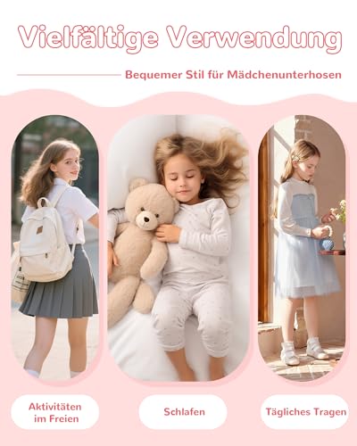 Channo Mädchen Unterhosen aus Nahtlosem Nylon im Boxer-Schnitt: Elastisch und Atmungsaktiv geeignet für Schule Alltag Aktivitäten und Sport 5er-Pack Mehrfarbig für Mädchen und Teenager von 4–16 Jahre – Bild 6