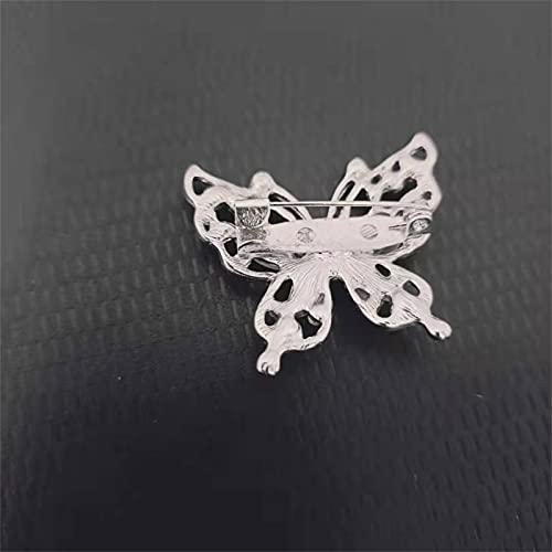 Image of coadipress Butterfly Brooch Pins Chic Romantic Elegant Rhinestone Crystal Insect Brooch Pin Women Corsage Scarf Shawl Clothing Accessories Wedding Party Banquet