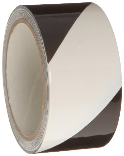 Ruban vinyle Brady hachuré noir et blanc anti décollement 50 mm