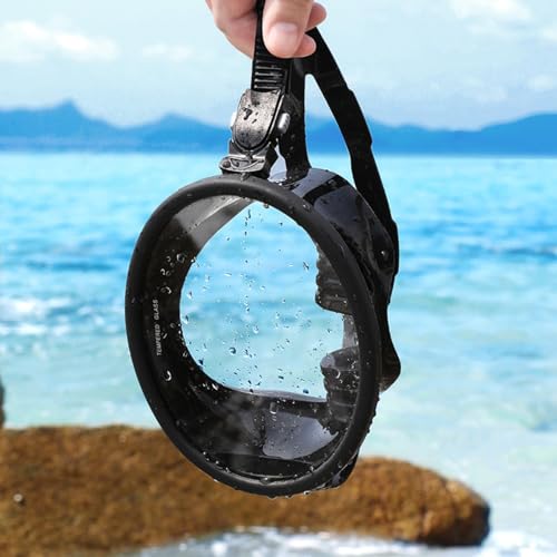 Masque de plongée apnée adultes à large vue et sangle réglable étanche - 4