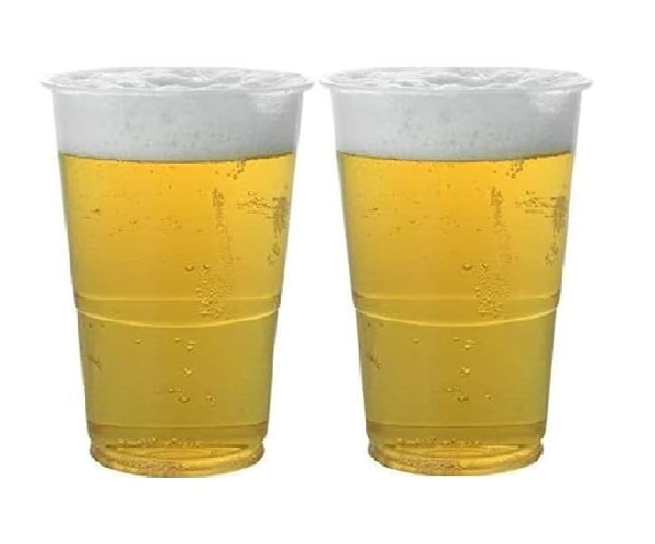 Sunrise Packaging 500 x 330ml Half Pint Clear Plastic Cups Glasses Beer Cups – Strong PET Plastic, BPA Free and Recyclable Cups for Parties, Events, Outdoors