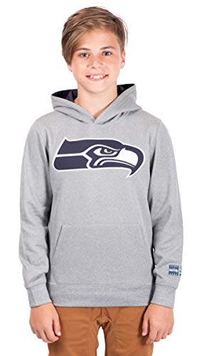 Ultra Game NFL Seattle Seahawks Youth Extra Soft Poly Dry Fleece Pullover , Heather Gray, Medium Ultra Game NFL Seattle Seahawks Youth Extra Soft Poly Dry Fleece Pullover , Heather Gray, Medium