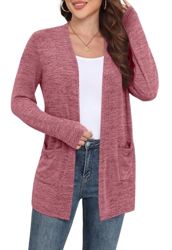 Image of Yincro Womens Lightweight Cardigan Long Sleeve Open Front Casual Sweater Cardigans with Pockets