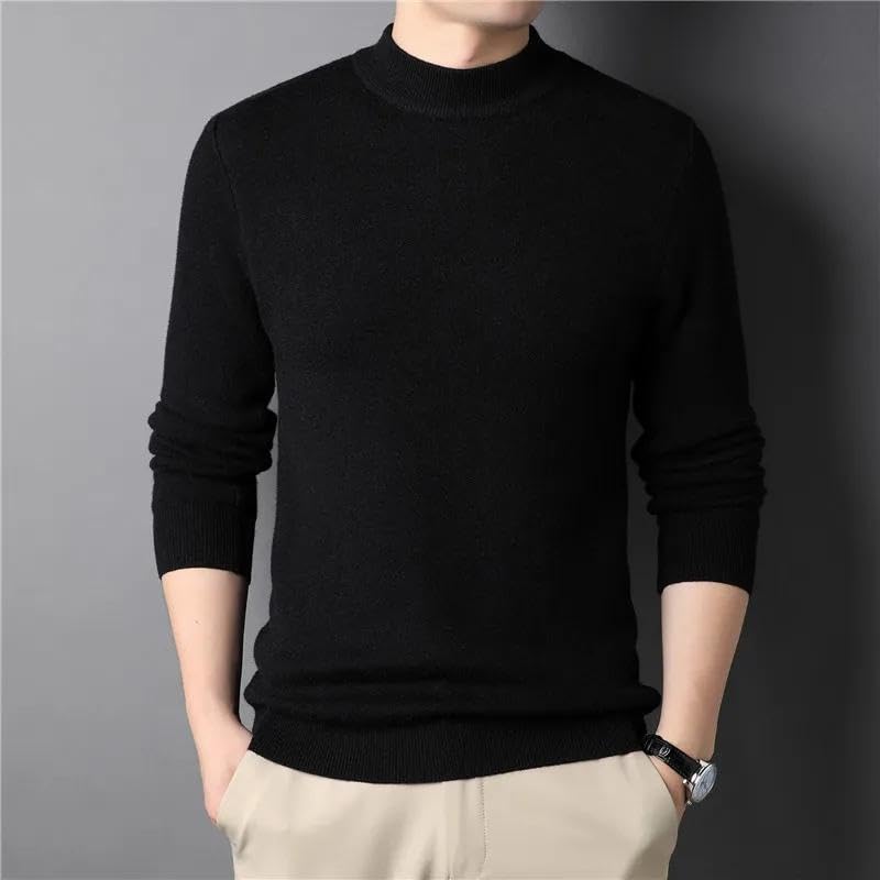 Men' Sweater Half Turtleneck Men Sweaters Knit for Male Youth Slim Knitwear Man4
