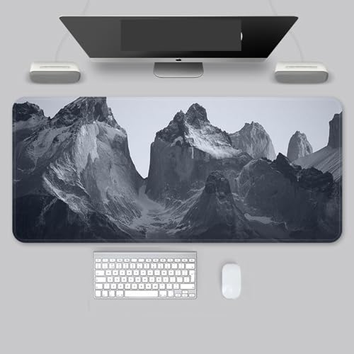 北欧スタイル、 XL (80cm x 30cm)、拡張大型マウスマット デスクパッド、ステッチエッジ、滑り止めラバーベース、キーボードパッド(11.8 x 31.5インチ) (11)