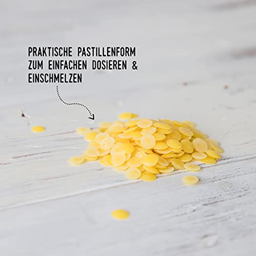 beegut Bienenwachs Pastillen - 100% natürliches Bienenwachs - perfekt für Kosmetik, Bienenwachstücher oder als Kerzenwachs - 200g nachhaltig verpackt – Bild 3