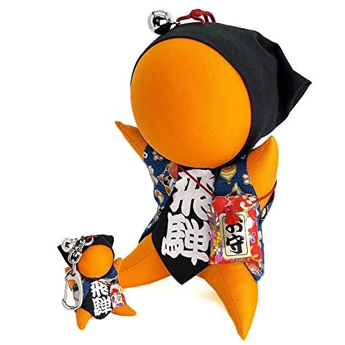 【おはなもあな】さるぼぼ オレンジ おうち用置物&キーホルダーセット 子宝祈願 安産祈願 妊活 ベビ待ち インスタ 赤富士カードプレゼント サルボボ