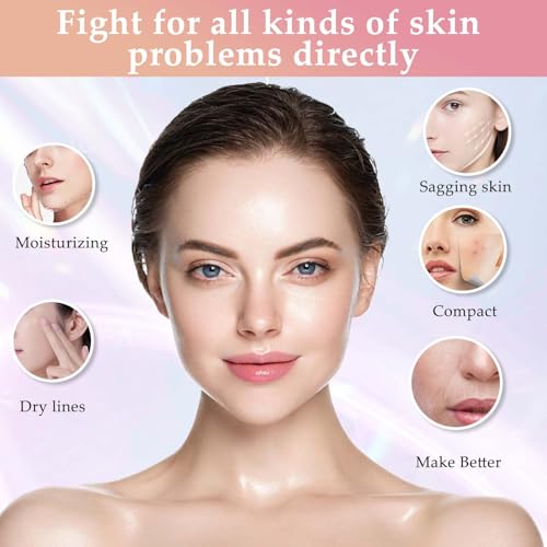 erdnretl Facial Massager,Red-Light-Therapy-for-Face and Neck Massager,7 Colors Womens Skin Rejuvenation Lifting Facial Massager Tool for Toning,Glow Boost (White)