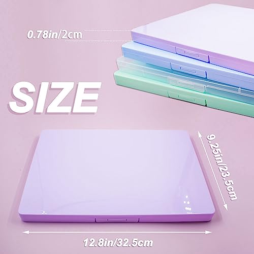 4 Pack Colorful A4 File Box, Storage File Boxes Plastic Scrapbook Paper Storage Containers For Organizing A4 Paper Photo Document Magazines Office Desk Storage Organizer (12.8*9.25*0.78In) #TOP1