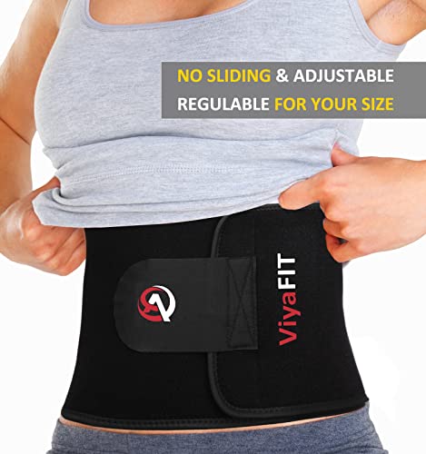 Viyafit Waist Trimmer Belt, Premium Waist Trainer For Women & Men Weight Loss Red #TOP2