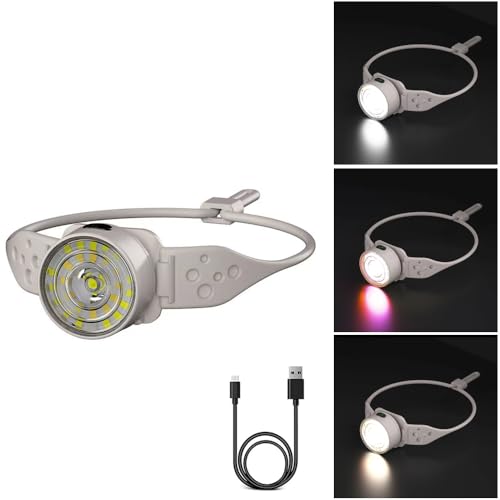 YZYOE LED Rchargeable Head Lamp, Outdoor New Portable Silicone Head lamp, 5-Speed Mode White Light and Warm Light