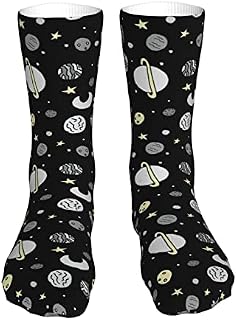 883 Compression Socks Moon And Stars Athletic Socks Non Slip Crew Socks Soft Calf Socks For Hiking Trekking Walking 40cm