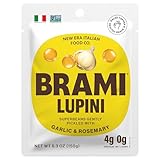 BRAMI Lupini Beans Snack, Garlic & Rosemary, 7g Plant Based Protein, 0g Net Carbs, Vegan, Vegetarian, Keto, Mediterranean Diet, Non Perishable, 5.3 Oz