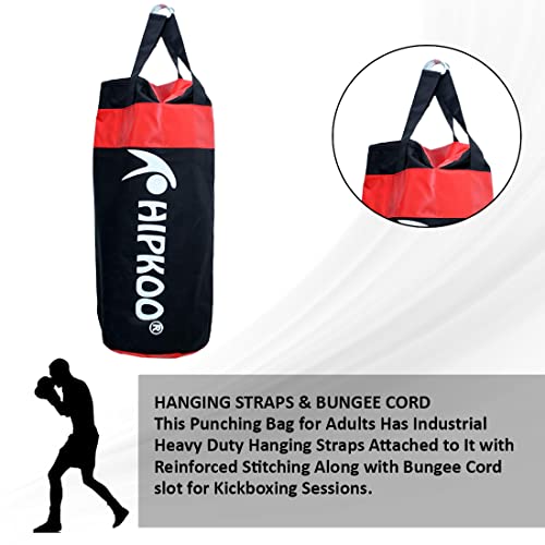 Image of Hipkoo Sports 2.5 Feet Unfilled Matte Punching Bag, Hanging Bag for Boxing MMA Sparring Punching Training Kick Boxing Muay Thai (Black)