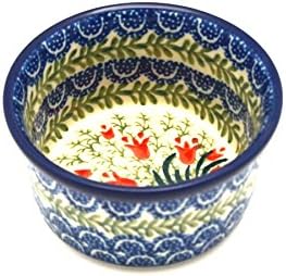 Polish Pottery Ramekin - Crimson Bells