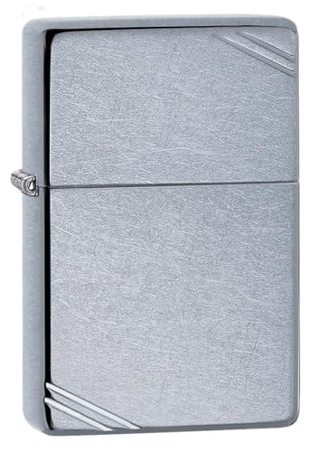 Image of Zippo Street Chrome Vintage with Slashes,Sivler, Pocket Fuel Windproof Premium Lighter (BIS Certified)