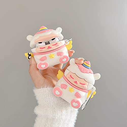 Rertnocnf Compatible With Earbuds Case Airpods 1 & 2, Kawaii Cute Cartoon Angel Sheep Design Portable Accessories Wireless Earphone Shockproof Protector Hook #TOP3