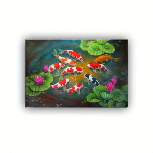 Peinture murale vintage koi lotus XINBAO habillage mur vide