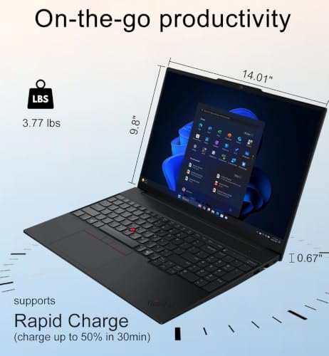Image of Lenovo ThinkPad E16, 16 inch Touchscreen, AMD Ryzen 7 250, 64GB DDR5, 2TB SSD