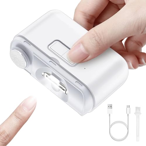 Cortador de uñas eléctrico, cortador de uñas automático 2 en 1 con luz LED con 2 velocidades, corte de uñas y lima eléctrica, portátil lima de uñas para bebés, adultos, ancianos