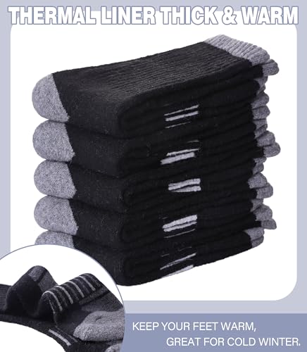 Kids Merino Wool Hiking Socks Boys Girls Toddlers Winter Warm Thick Thermal Cushion Crew Gift Socks 6 Pairs4