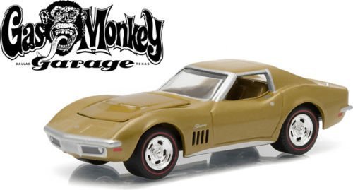 Greenlight New 1:64 Hollywood Series 12 Collection - Gas Monkey Garage - Gold 1969 Chevrolet Corvette Diecast Model Car