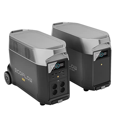 Ecoflow Delta Pro 7,2 kWh/3600 W Solargenerator für zu Hause, mit extra Akku, tragbarer Solargenerator mit Griff und Rädern für Haus, Wohnmobil, Notfall