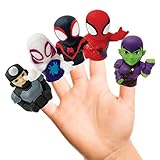 Ginsey Spidey and His Amazing Friends 5 Piece Finger Puppet Set - Bath Toys, Party Favors, 1.0 Count, 0.145 pounds (Toy)